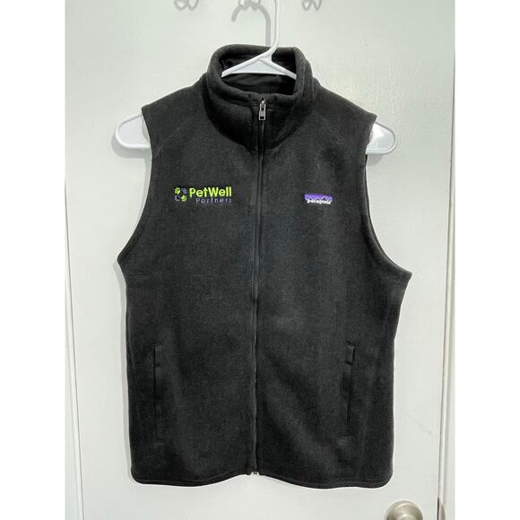 Patagonia Better Sweater Vest Womens Small Black Work Wear Logo - Picture 1 of 6